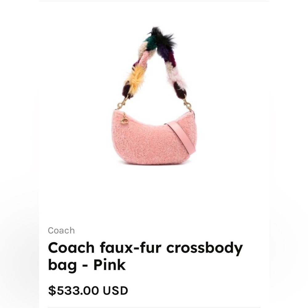 Brand New Pink Fuzzy Faux Fur Crossbody Bag